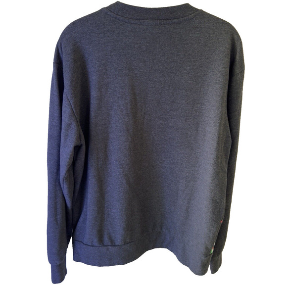 Disney Gray Merry Stitchmas Ugly Christmas Sweater W's M-L Satin Patch Pullover - Picture 2 of 9